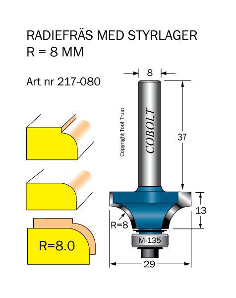 Avrundningsfras R 8 L 13 Beslaget Ab